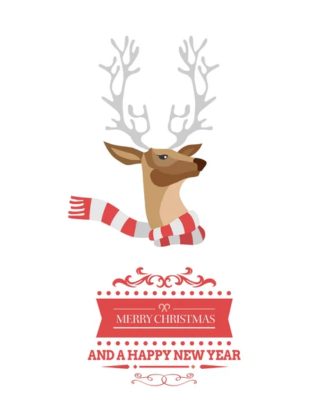 Festive reindeer with message vector — Stock Vector