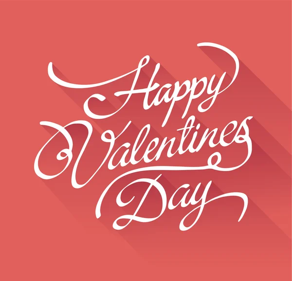 Happy Valentines Day vector in wit op rode — Stockvector