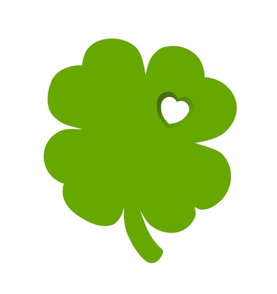 Shamrock kesip kalp ile — Stok Vektör