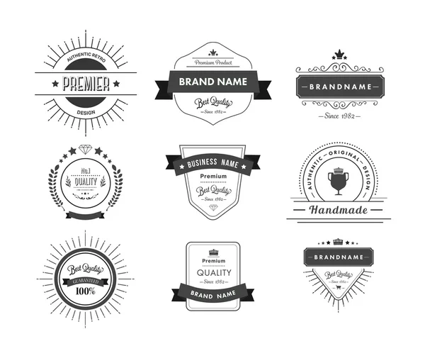 Insignias de publicidad de calidad premium — Vector de stock