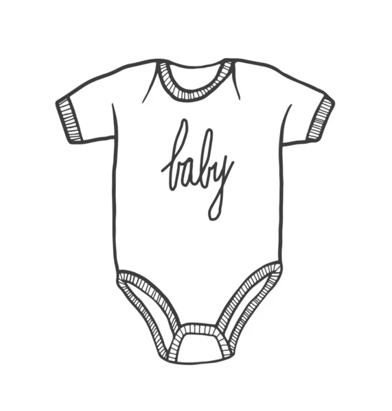 Hand drawn baby clothes — Stock Vector