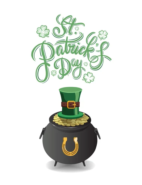 St. Patrick ημέρα με το δοχείο του χρυσού — Διανυσματικό Αρχείο