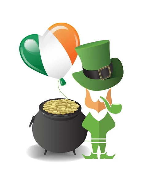 St. Patrick ημέρα με το δοχείο του χρυσού — Διανυσματικό Αρχείο