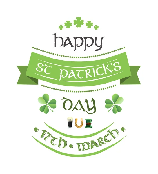 St. Patrick-napi üdvözlőlap — Stock Vector