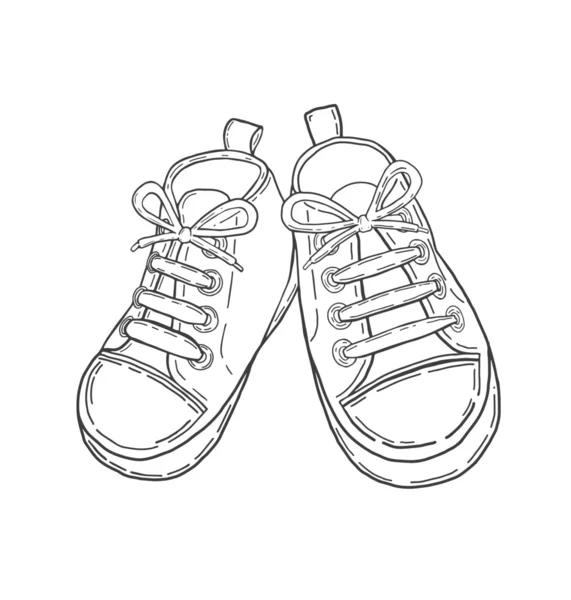 Zapatos de bebé dibujados a mano — Vector de stock