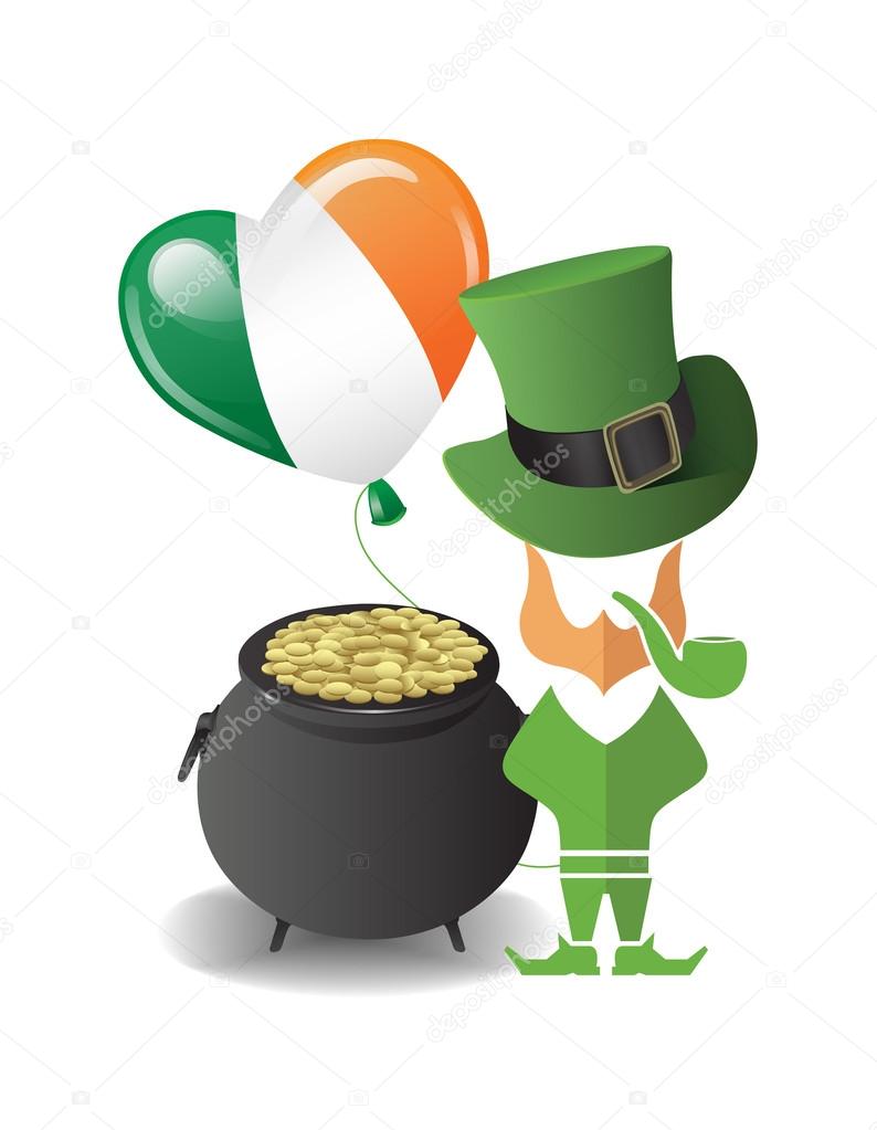 St. Patrick day with pot of gold