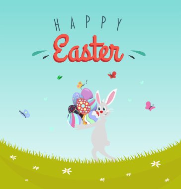 Renkli mutlu Paskalya tebrik kartı