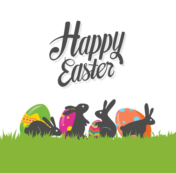 Renkli mutlu Paskalya tebrik kartı — Stok Vektör