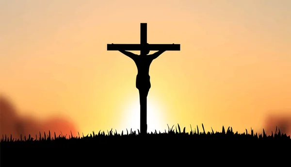 Digitalmente gerado Jesus na cruz — Vetor de Stock