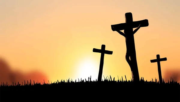 デジタル生成イエスを十字架上 — ストックベクタ