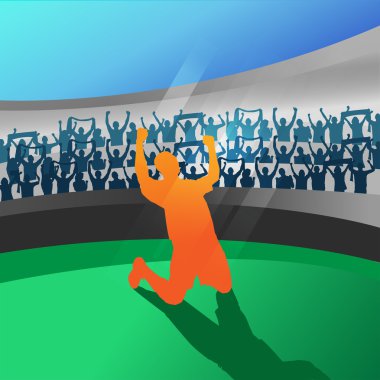 Stadyumda kutluyor futbolcu