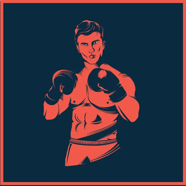Vintage style boxer — Stock Vector