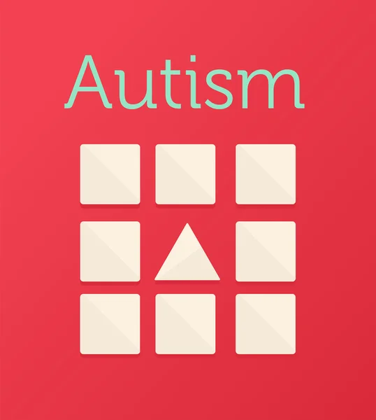 Symbol autismu s trojúhelníkem a čtverce — Stockový vektor