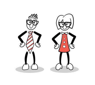 Ellerle kalça üzerinde çizgi film