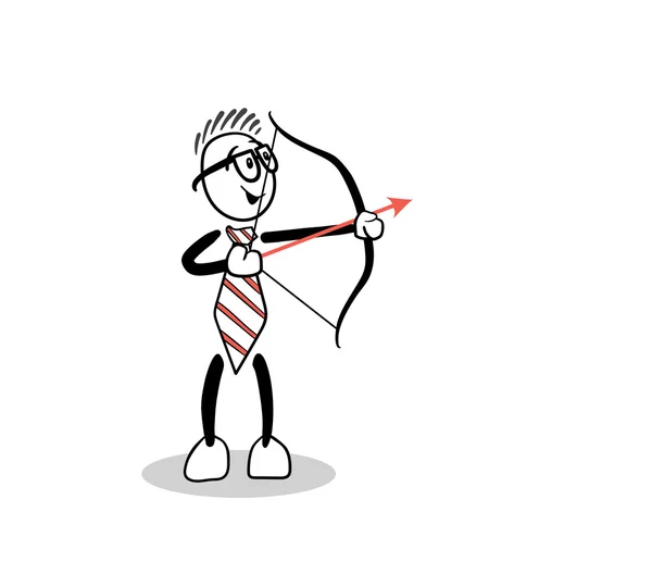 Cartoon shooting an arrow — Stock Vector