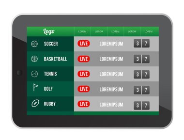 App tablet ekranda bahis spor