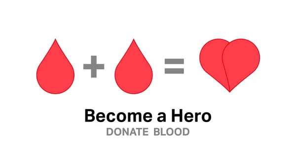 Conviértete en un héroe donar sangre concepto — Vector de stock