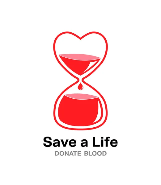 Salvar uma vida doar conceito de sangue — Vetor de Stock