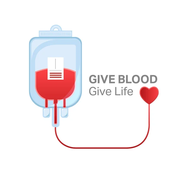 Give blood give life concept — Stock Vector