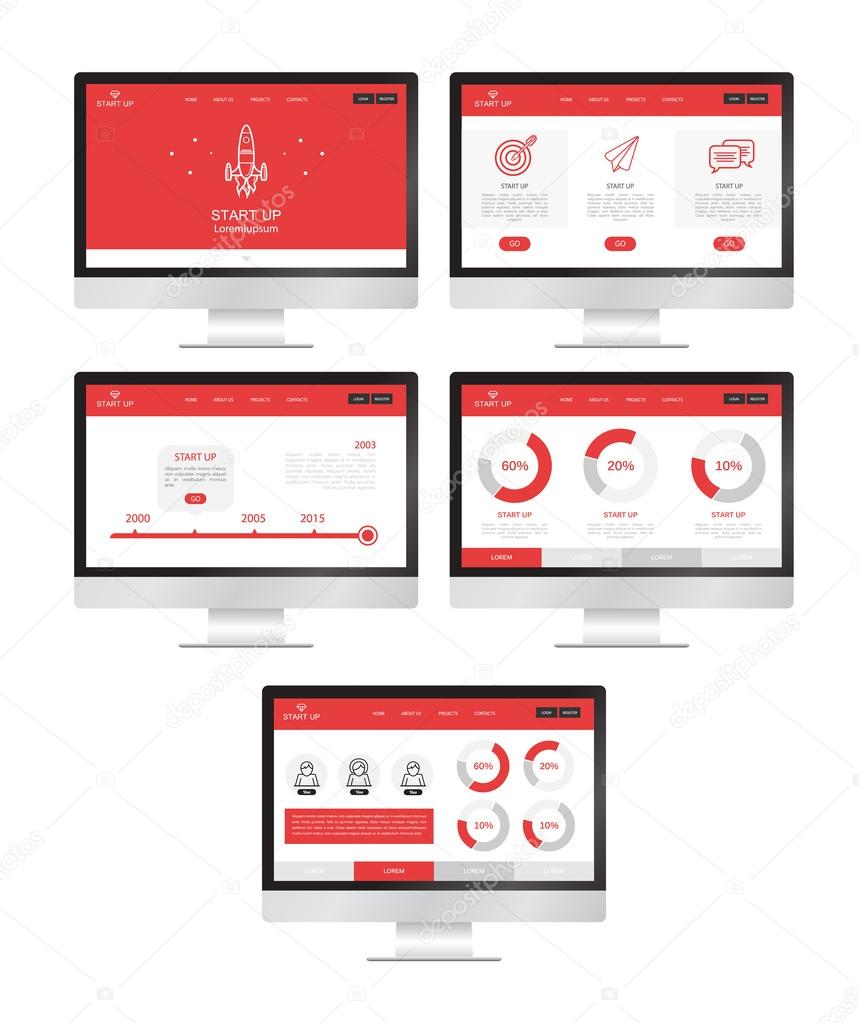 Website design on tablet screen