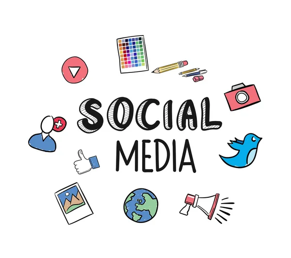 Έννοια μέσων κοινωνικής δικτύωσης — Διανυσματικό Αρχείο
