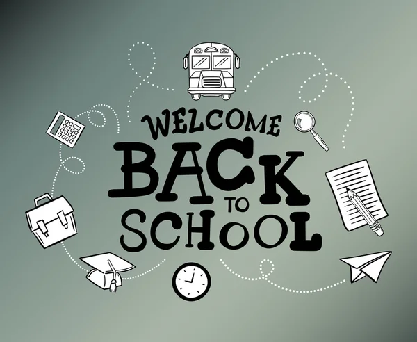 Welcome back to school message — Stock Vector