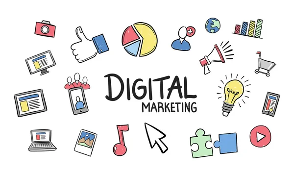 Concetto di marketing digitale — Vettoriale Stock