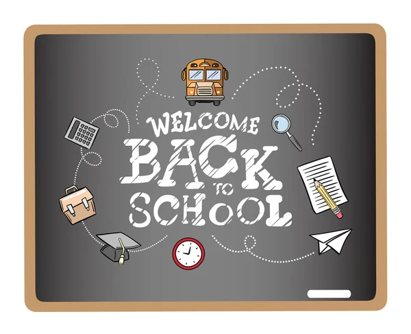 Bienvenido de nuevo al mensaje escolar — Vector de stock