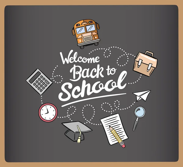 Message de bienvenue à la rentrée scolaire — Image vectorielle