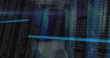 Merkezi sunucu rafları üst üste bindirilmiş kod ile veri merkezi koridorunu genişletiliyor. Teknoloji, siber güvenlik, veri iletimi, ağ altyapısı, dijital çevre, gelecekçi