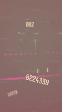 Gradyan arka plandaki finansal veri işlemesine karşı rakamların ve alfabelerin değiştirilmesi. Küresel finans ve iş teknolojisi kavramı