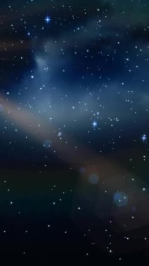 Terazi yıldızının animasyonu güneş ışığı ve gece mavisi gökyüzünde yıldızlar. Astroloji ve zodyak işaretleri dijital olarak oluşturulmuş video konsepti.