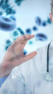 Görünmez nesne bakterilere karşı hücreleri 4 k tutan Doktor dijital bileşik video