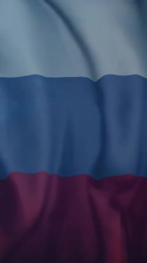 Rusya bayrağı üzerinde asma kilit ve veri işleme animasyonu. Küresel hesaplama, dijital arayüz ve veri işleme kavramı dijital olarak oluşturulmuş video.