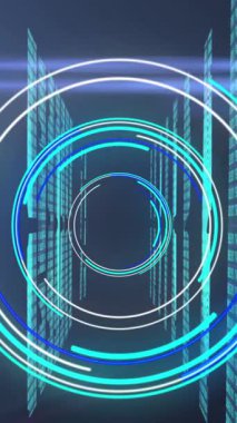 Bilgisayar sunucuları üzerinden tarama ve veri işleme animasyonları. Küresel bilgisayar veri işleme ve dijital arayüz konsepti dijital olarak oluşturulmuş video.