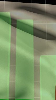 Nijerya bayrağı üzerinde veri işleme animasyonu. Küresel iş, vatanseverlik ve dijital arayüz kavramı dijital olarak üretilen video.