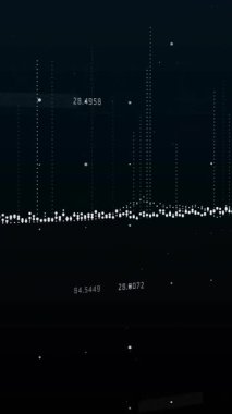 Siyah arkaplanda veri işleme üzerinde diyagramın animasyonu. Küresel teknoloji, sosyal medya ve dijital arayüz kavramı dijital olarak oluşturulmuş video.