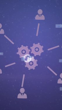 Sosyal medya simgeleri ve sayılarıyla parlayan ışığın animasyonu. küresel sosyal medya, bağlantılar ve veri işleme konsepti dijital olarak oluşturulmuş video.