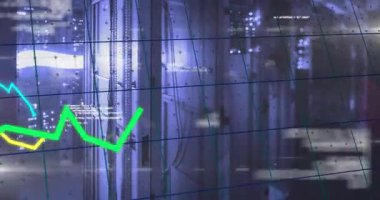 Dizide neon hatlarını ızgara arayüzünde kaydırmaya başlayın. Canlı veri eğilimlerini görselleştirmek için iz sürme zirveleri. Dijital, fütüristik, soyut, analitik, teknolojik, canlı, veri görselleştirmesi