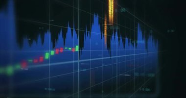 Başlangıç grafiğinde salınan dalga boyu kayan şamdanların uçuculuğunu gösteren yükselen paneller var. Teknolojik, dinamik, geleceksel, analitik, performans, dijital, veri odaklı