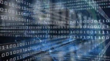 İkili kod üzerinde sol katman kirişleri ve düğümleri kaydırarak veri akışını gösteren tünele yakınlaştırıyorum. Teknoloji, siber güvenlik, dijital, veri, modern, gelecekçi, ağ