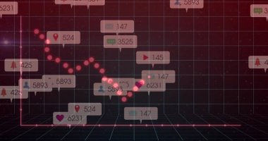 Parlak düğümleri, metrik çağrıları olan, koyu 3D şebeke paneline neon pembe kıvrımlı çizgi grafiği çiziyorum. Fütürist, dijital, teknoloji, bilgi, soyut, yenilikçi, veri