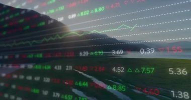 Açılışta değişen veriler ve dalgalanan çizgi grafiği piyasa akışını gösteriyor. Finans, teknoloji, yenilik, analitik, veri görselleştirme, dinginlik, profesyonellik