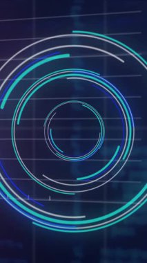 Animation of scope scanning and financial data processing. Global business, finances, computing and data processing concept digitally generated video.