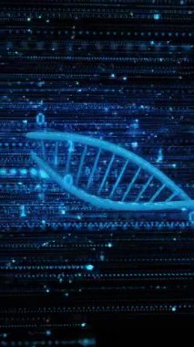 Animation of dna strands over data processing. Global business and digital interface concept digitally generated video.