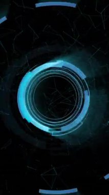 DNA iplikleri ve dönen dijital arayüz, bilimsel veri analizi animasyonu. Bilim, biyoteknoloji, genetik, araştırma, sarmal, moleküler