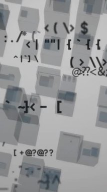 Simgeler ve veri işleme ile dijital arayüzün animasyonu. Dijital olarak oluşturulan küresel bilgisayar ağı teknolojisi kavramı.