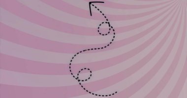 Siyah çizgili ok çizgisi yukarı doğru kıvrılarak, sağ üst tarafı işaret ediyor. Soyut, geometrik, modern, dinamik, fütüristik, canlı, yönsel