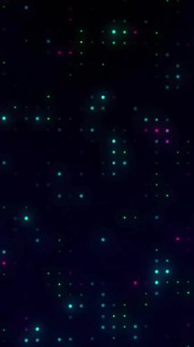 Siyah arka planda hareket eden ışık lekelerinin canlandırması. Soyut arkaplan, şablon ve doku kavramı dijital olarak oluşturulmuş video.