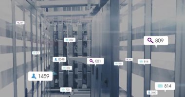 Arama simgesinin zayıflaması yumurtlama ölçümlerini tetikler ve canlı monitörleri gösteren raflarda sürüklenir. Teknoloji, siber güvenlik, veri akışı, ağ, dijital, otomasyon, görselleştirme